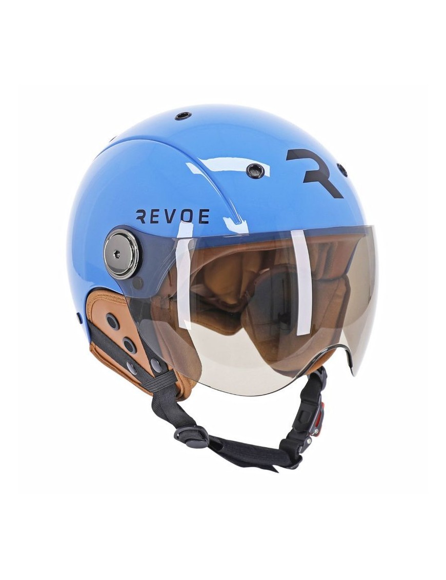CASQUE VELO ADULTE REVOE PREMIUM URBAIN-CITY BLEU PETROL TAILLE 57-58 VISIERE REGLABLE, PROTECTION OREILLE AMOVIBLE (VENDU EN B
