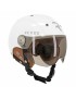 CASQUE VELO ADULTE REVOE PREMIUM URBAIN-CITY BLANC SKY TAILLE 59-60 VISIERE REGLABLE, PROTECTION OREILLE AMOVIBLE (VENDU EN BOI