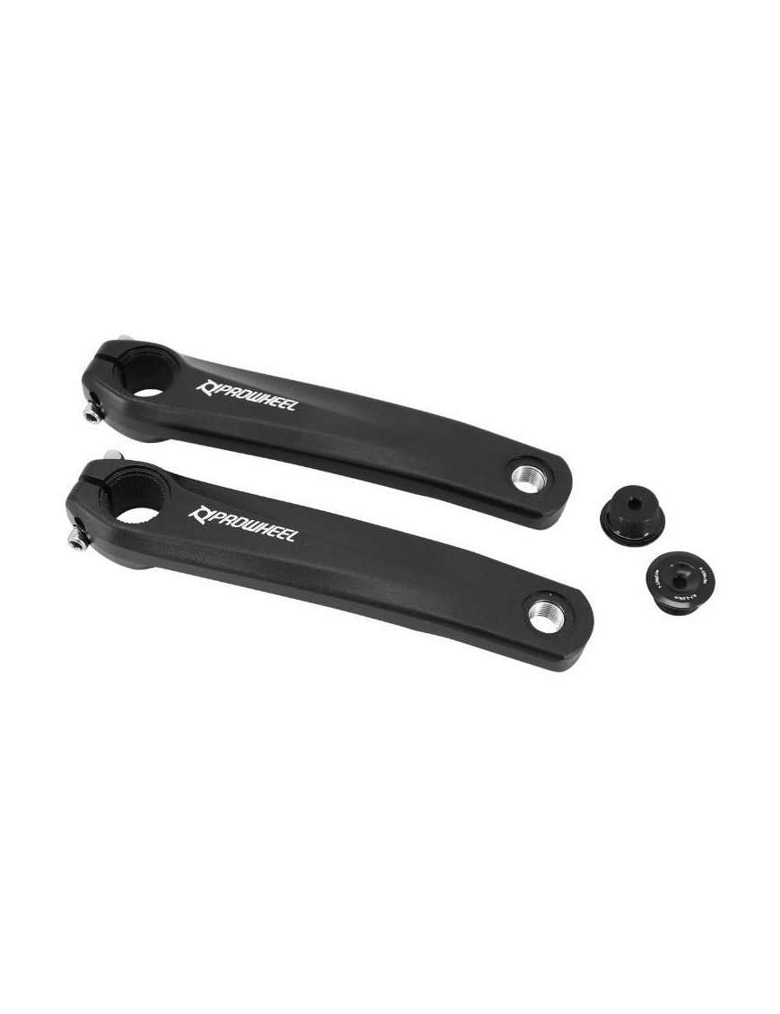 MANIVELLE DROITE + GAUCHE VAE - E-BIKE LONGUEUR 170mm ALU NOIR SML POUR MOTEUR SHIMANO E8000, E7000, E6100 (PAIRE)