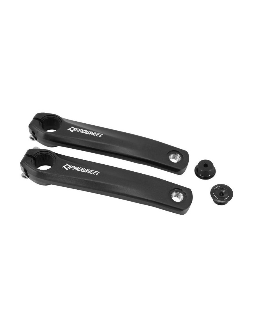 MANIVELLE DROITE + GAUCHE VAE - E-BIKE LONGUEUR 165mm ALU NOIR POUR MOTEUR SHIMANO E8000, E7000, E6100 (PAIRE)