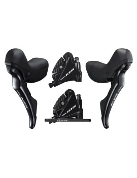 FREIN A DISQUE ROUTE HYDRAULIQUE SHIMANO 105 AVANT ET ARRIERE 11V. R7020 DOUBLE NOIR (LEVIER-MANETTE AVEC ETRIER BR-R7070+DURIT