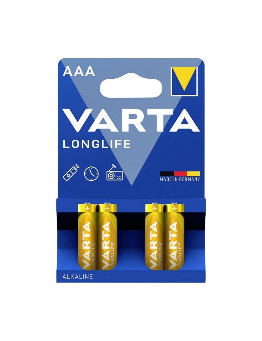 PILE LR03  1.5V  VARTA ALCALINE LONGLIFE LR03 - AAA (VENDU PAR 4)