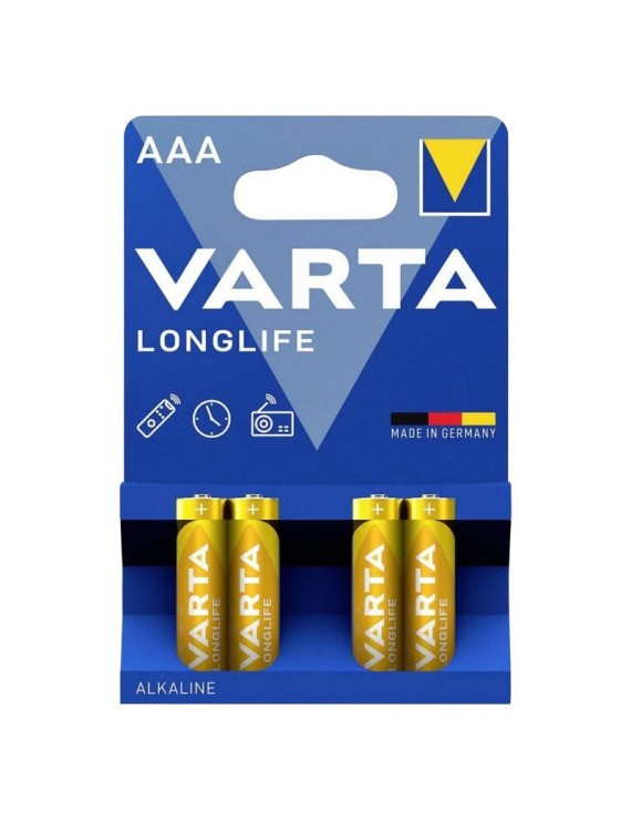 PILE LR03  1.5V  VARTA ALCALINE LONGLIFE LR03 - AAA (VENDU PAR 4)