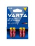 PILE LR03  1.5V  VARTA ALCALINE LONGLIFE MAX POWER LR03 - AAA (VENDU PAR 4)