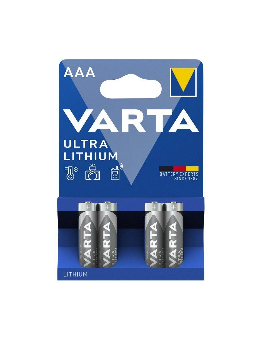 PILE LR03  1.5V  VARTA ULTRA LITHIUM LR03 - AAA (VENDU PAR 4)