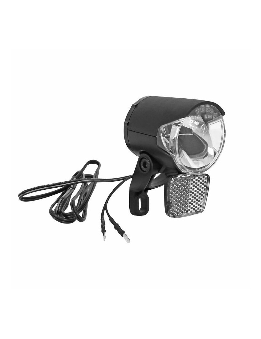 ECLAIRAGE VELO VAE - E-BIKE HERRMANS MR4 100 LUMENS NOIR AVANT (LIVRE AVEC PATTE SUR FOURCHE) 6V-2W  - (VENDU EN VRAC POUR ATEL