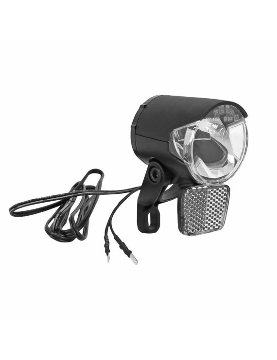 ECLAIRAGE VELO VAE - E-BIKE HERRMANS MR4 100 LUMENS NOIR AVANT (LIVRE AVEC PATTE SUR FOURCHE) 6V-2W  - (VENDU EN VRAC POUR ATEL
