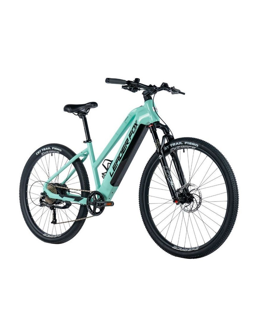 VELO ELECTRIQUE-VAE VTT 29 LEADER FOX ARIMO 2024 FEMME VERT CLAIR 9V MOTEUR ROUE AR BAFANG 36V 45Nm BATTERIE 20Ah (19'' - H48cm