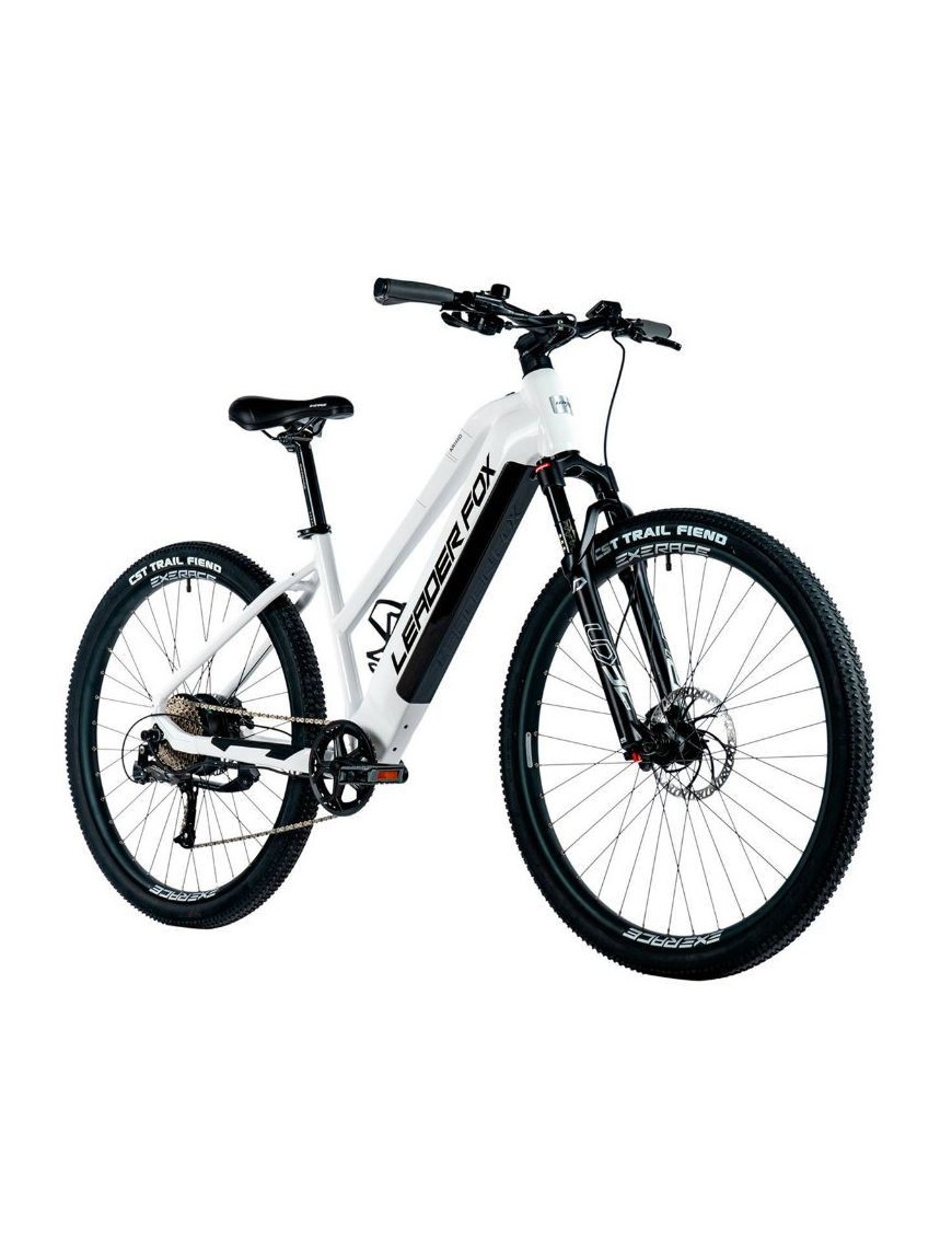 VELO ELECTRIQUE-VAE VTT 29 LEADER FOX ARIMO 2024 FEMME BLANC BRILLANT 9V MOTEUR ROUE AR BAFANG 36V 45Nm BATTERIE 20Ah (19'' - H