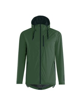 VESTE DE PLUIE ADULTE GIST GIACCA WATERPROOF 15 MICRON AVEC CAPUCHE VERT KAKI  M  -5276