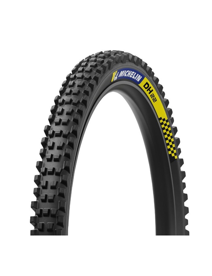 PNEU VTT GRAVITY 29 X 2.40 MICHELIN DH22 NOIR STICKERS BLEU-JAUNE TUBELESS READY RACING LINE TS (61-622)