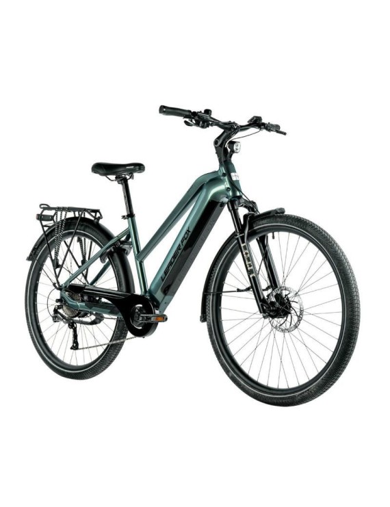 VELO ELECTRIQUE-VAE VTC 29 LEADER FOX SANDY 2024 FEMME VERT EMERAUDE BRILLANT 9V MOTEUR ROUE AR BAFANG 36V 45Nm BATTERIE 20Ah (