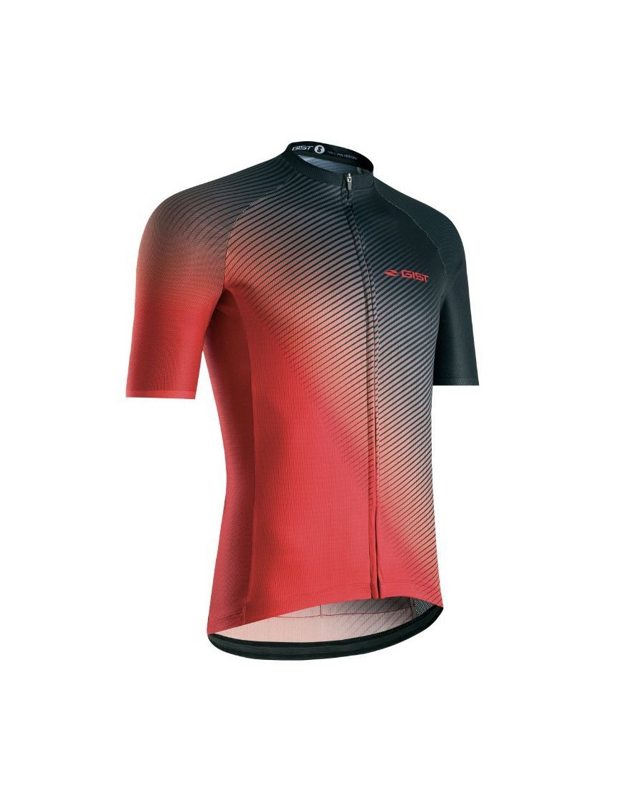 MAILLOT GIST HOMME FLOW MANCHES COURTES ZIP TOTAL ROUGE XL    -5349