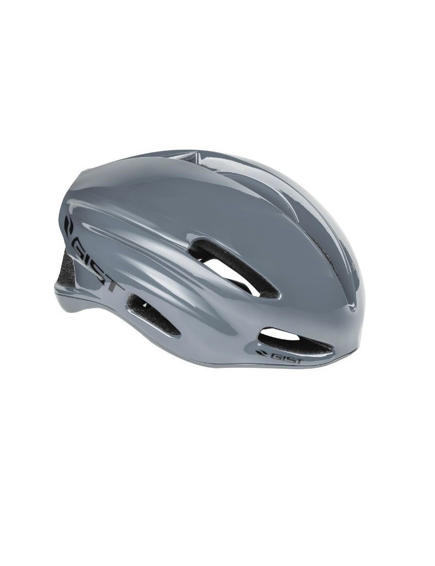 CASQUE VELO ADULTE GIST ROUTE VELOCE GRIS TAILLE 56-62 REGLAGE MOLETTE FERMETURE BOUCLE FIDLOCK MAGNETIQUE (EPS-PC)