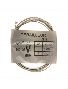 CABLE DE DERAILLEUR VELOX INOX POUR SHIMANO 3,00M  (BOITE DE 25 CABLES) 12-10 12 FILS