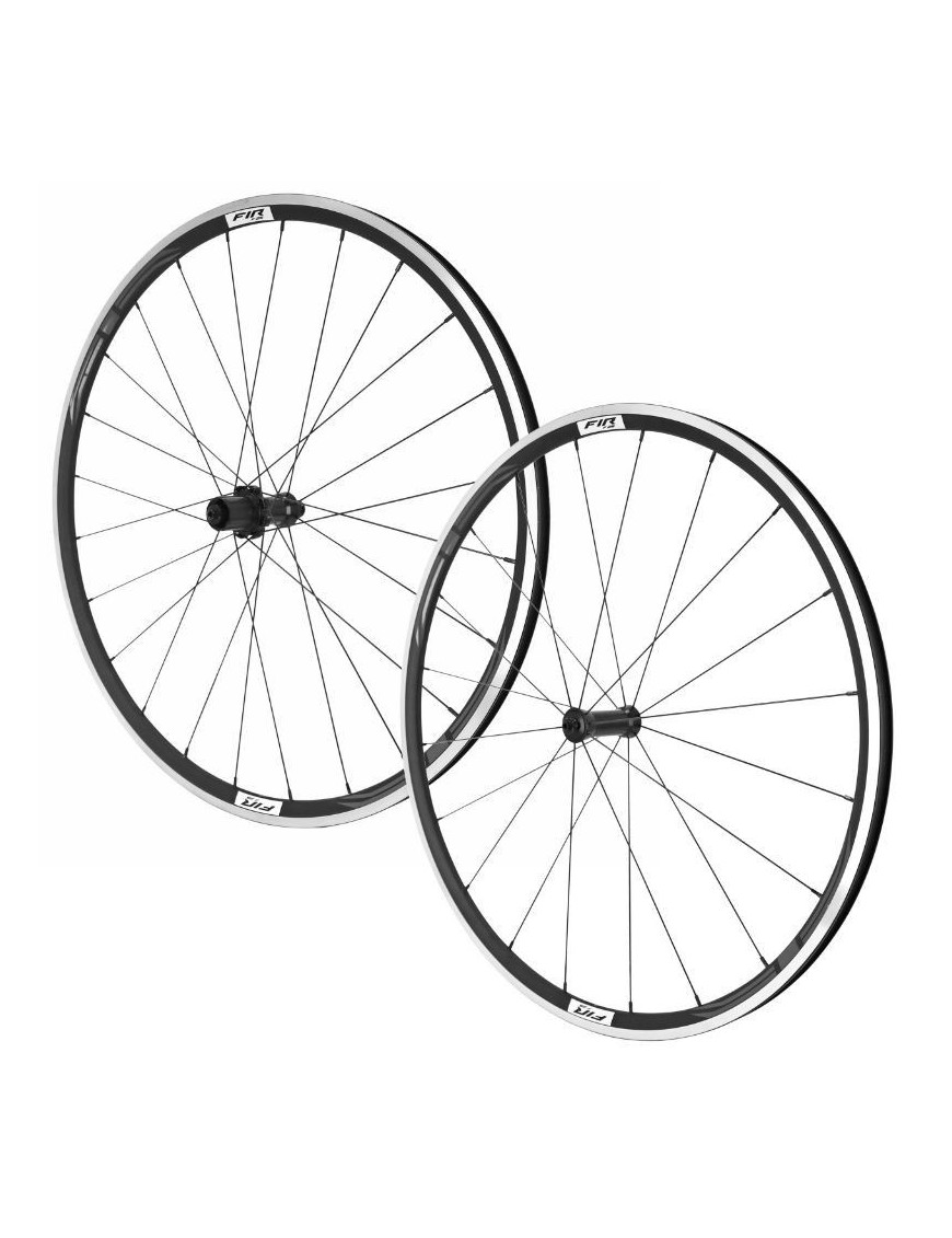 ROUES ROUTE 700 FIR F 25D ALU NOIR CASSETTE SHIMANO 9-10-11V. BLOCAGE HAUTEUR-PROFIL 26 mm (PAIRE) - TUBELESS READY