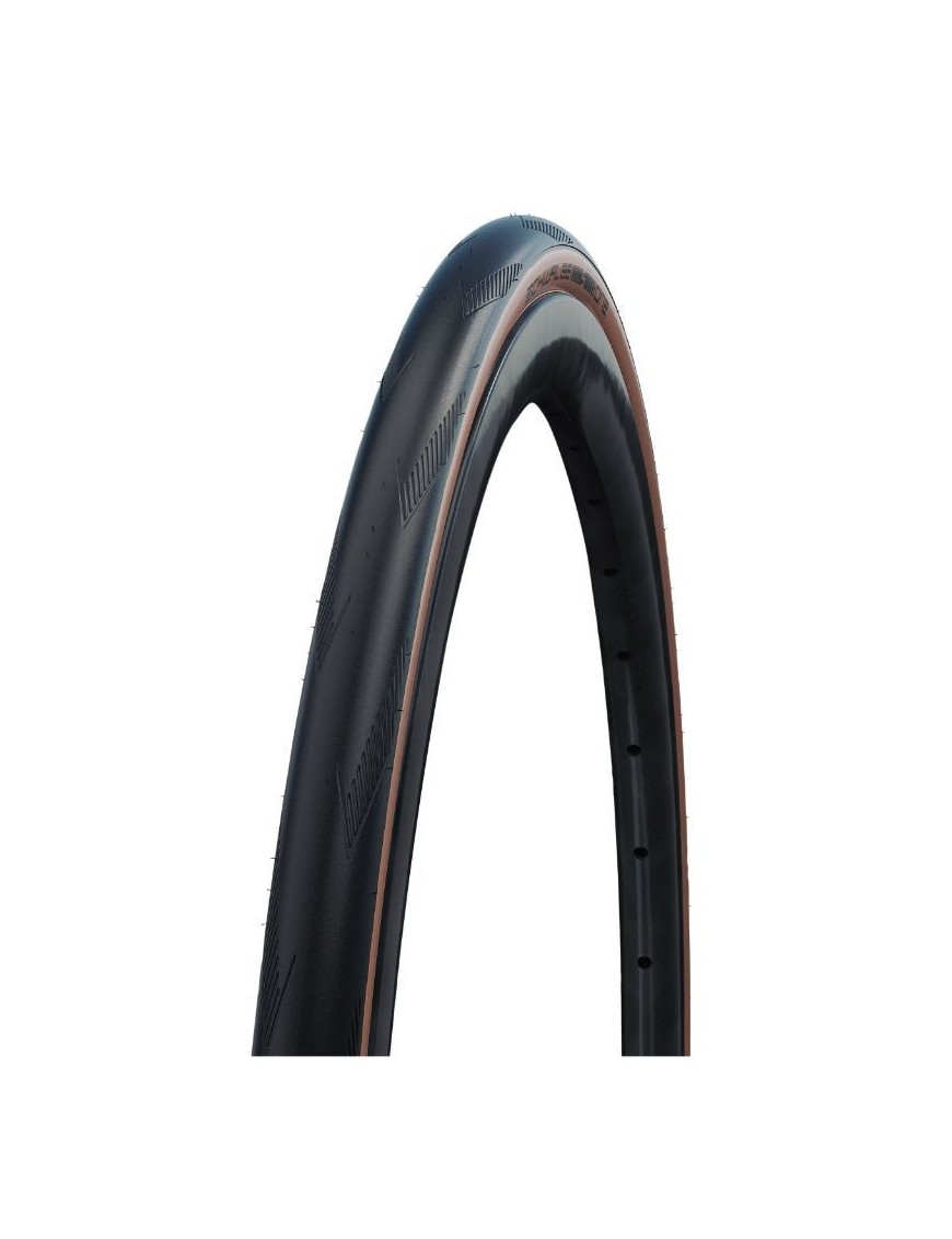 PNEU ROUTE 700 X 28 SCHWALBE ONE RACEGUARD ADDIX TUBELESS READY TS NOIR-BEIGE (28-622)
