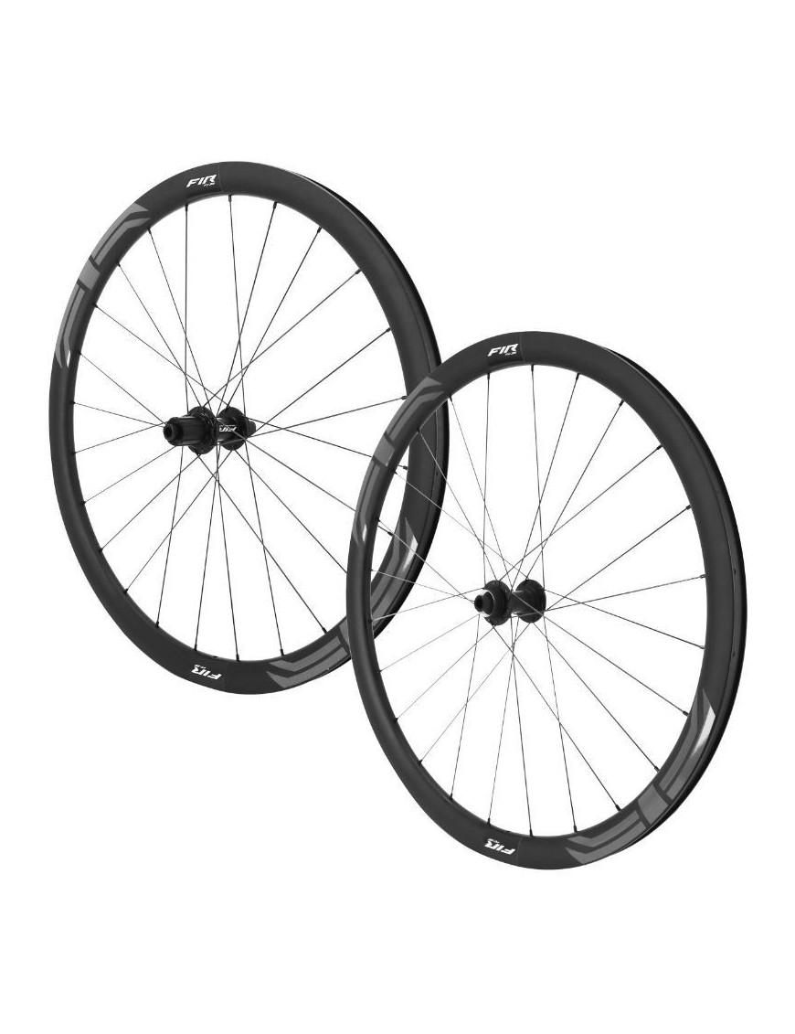 ROUES ROUTE 700 FIR FC 38D DISQUE CENTERLOCK CARBONE NOIR CASSETTE SHIMANO SH 12-11-10V. AXE TRAVERSANT 12-100 ET 12-142 HAUTEU