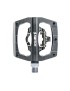 PEDALE GRAVEL - VTT  PLATE SWITCH AUTOMATIQUE OU STANDARD ALU CNC GRIS 90 x 90 mm (COMPATIBLE SHIMANO SPD) (PAIRE)