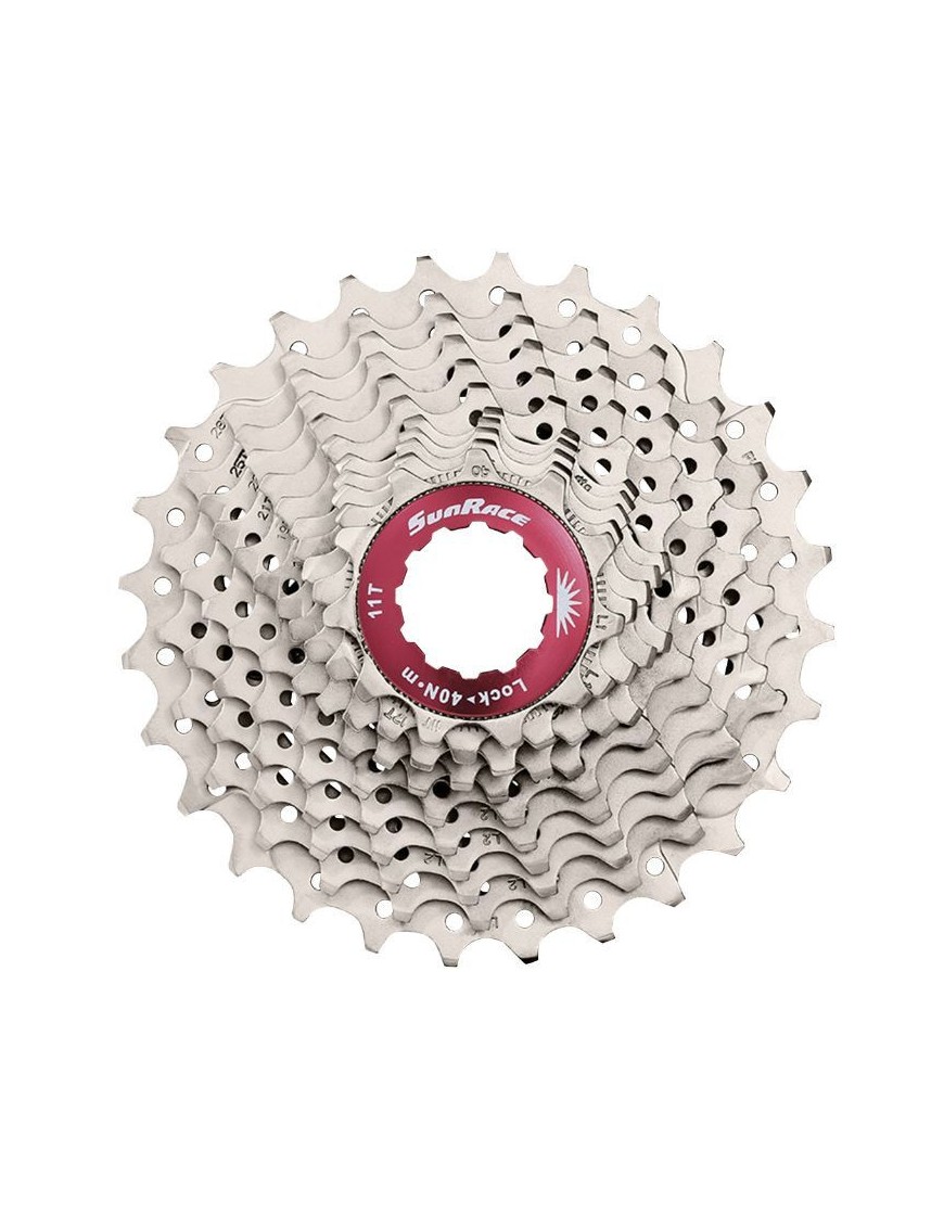 CASSETTE 11V. SUNRACE RX1 11-36 ROUTE POUR SHIMANO (NIVEAU 105) METALLIC ARGENT (LIVRE EN BOITE) (11,12,13,15,17,19,22,25,28,32