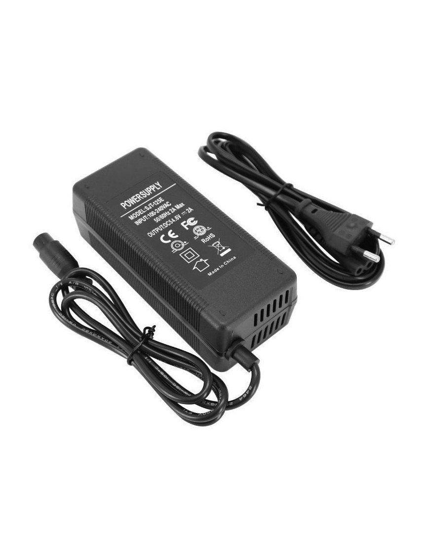CHARGEUR DE BATTERIE TROTTINETTE 48V - 54,6V 2A (CONNECTEUR GX16)  -SELECTION P2R-