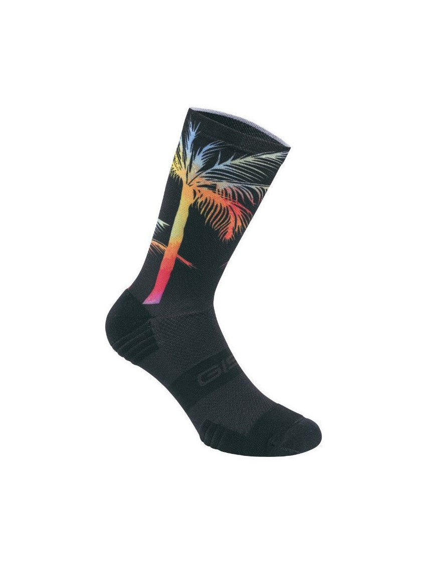 CHAUSSETTES-SOCQUETTES ETE GIST PALM NOIR ET DECO 38-42 - HAUTEUR 22CM (PAIRE) -5868