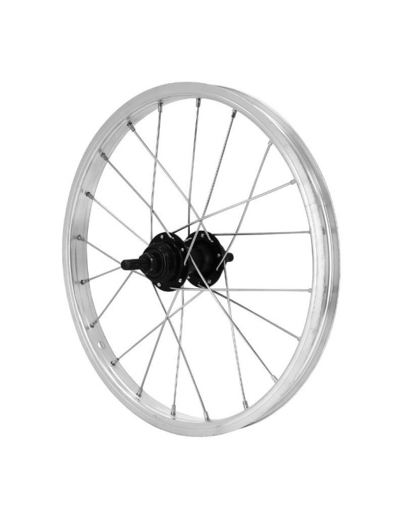 ROUE CITY 16" x 1.75 ALU ARRIERE MOY ACIER NOIR 100 mm AXE PLEIN ROUE LIBRE 1 V.