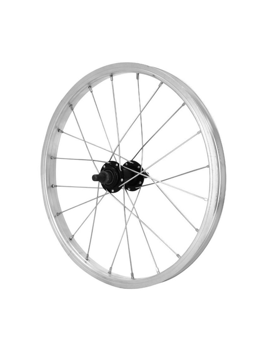 ROUE CITY 16" x 1.75 ALU AVANT MOY ACIER NOIR 85 mm AXE PLEIN