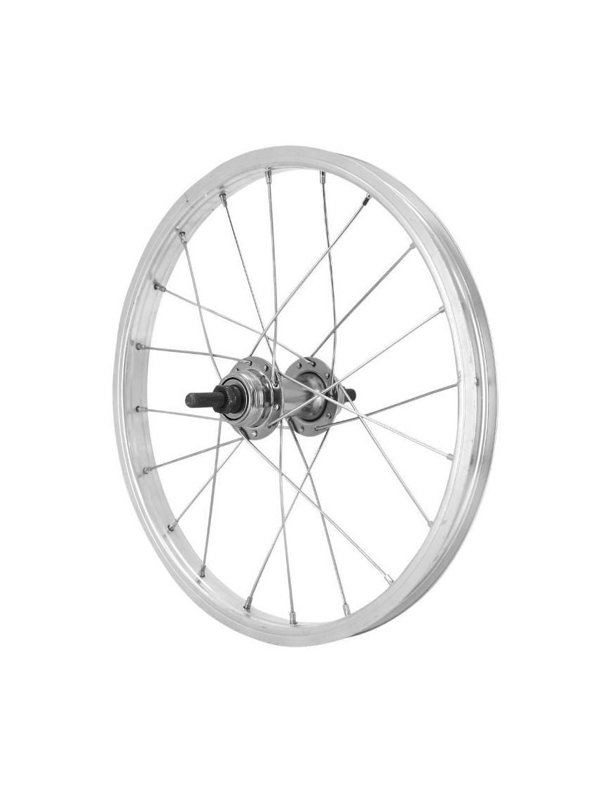 ROUE CITY 16" x 1.75 ALU ARRIERE MOY ACIER 110 mm AXE PLEIN ROUE LIBRE 1V.