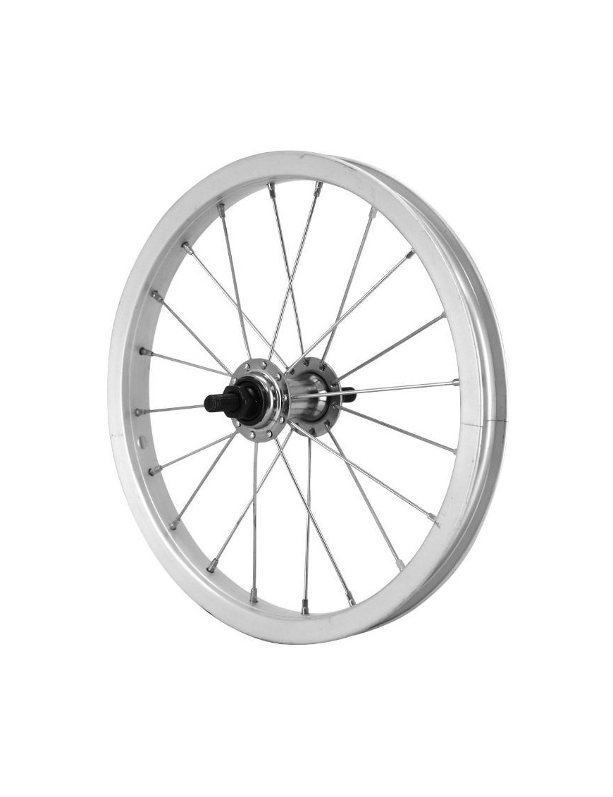 ROUE CITY 14" x 1.75 ALU AVANT MOY ACIER 85 mm AXE PLEIN