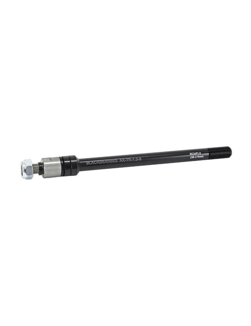 AXE TRAVERSANT - REMORQUE ROUE ARRIERE BLACKBEARING FILETAGE m12x1.0mm pour 12x142-148 (158-174mm) AVEC ENTRETOISE