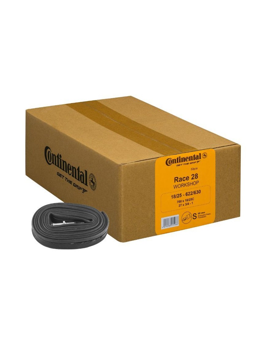 CHAMBRE A AIR VELO 700 x 20-25 CONTINENTAL VALVE PRESTA OBUS DEMONTABLE 40 mm (CARTON DE 50 PIECES)