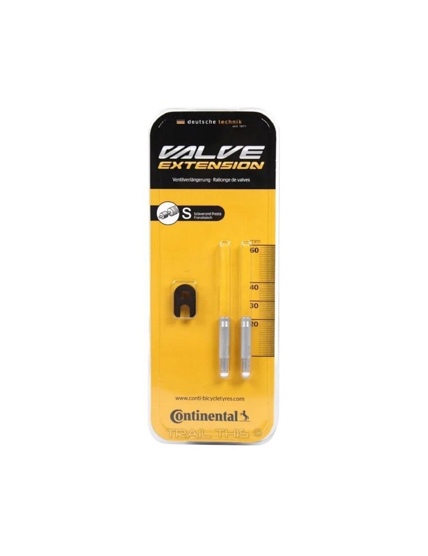 PROLONGATEUR DE VALVE PRESTA CONTINENTAL ALU 20mm (VENDU A LA PAIRE SUR CARTE)
