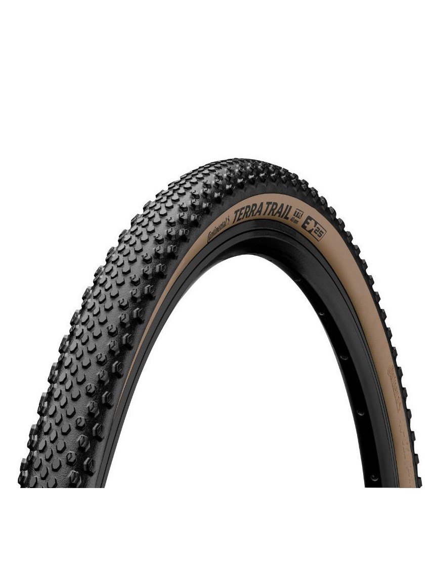 PNEU GRAVEL 700 X 40 CONTINENTAL TERRA TRAIL SHIELD WALL NOIR-MARRON TUBETYPE-TUBELESS  TS (40-622)