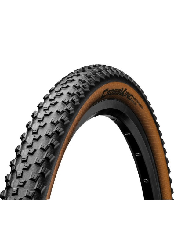PNEU VTT 29 X 2.20 CONTINENTAL CROSS KING PROTECTION RENFORT NOIR FLANC MARRON TUBETYPE-TUBELESS TS (55-622)