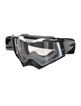 MASQUE-LUNETTES CROSS PROGRIP 3309 TR RAPID GRIS-NOIR-BLANC ECRAN TRANSPARENT ANTI-RAYURES-ANTI U.V.-ANTI-BUEE (HOMOLOGUE CE-EN