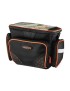 SACOCHE DE CINTRE-GUIDON VELO IBERA BAG NOIR LISERET ORANGE FIXATION CLIP (32x22x23cm - 7L) - AVEC PORTE CARTE ET BANDOUILLERE