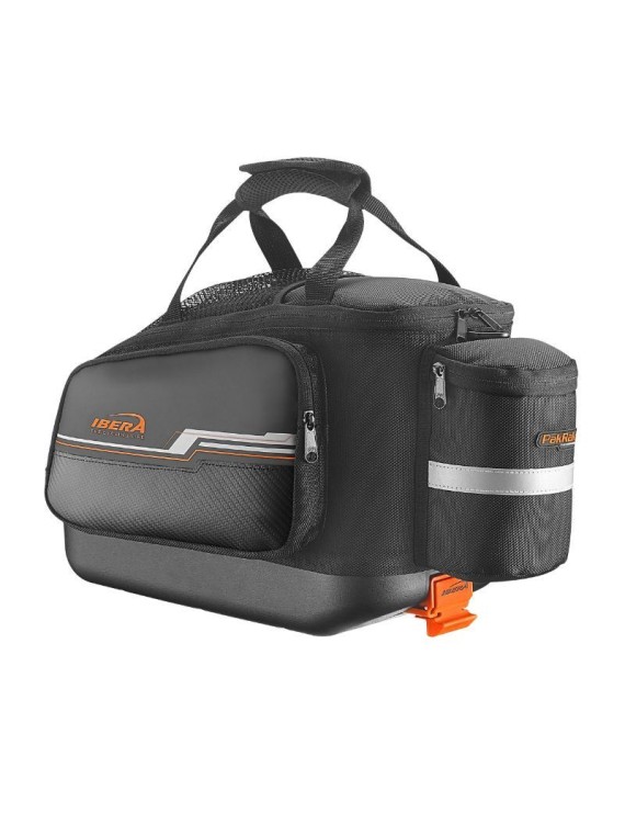 SACOCHE ARRIERE VELO TRUNKBAG IBERA COMMUTER BAG NOIR 17L FIXATION PORTE BAGAGE SYSTEME PAKRAK ET GIANT (38x22x26cm) -
