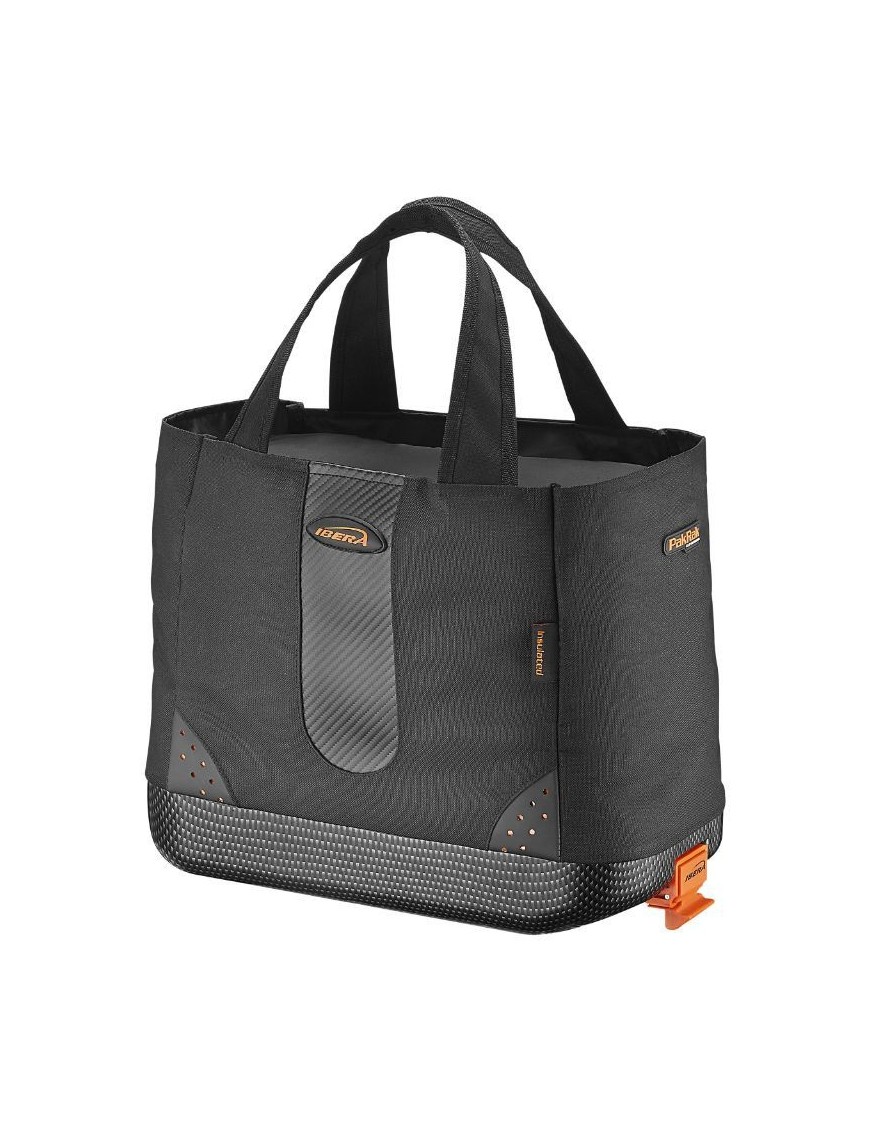 PANIER-SAC AVEC POIGNEES IBERA SHOPPING NOIR 16L FIXATION ARRIERE SYSTEME PAKRAK ET GIANT (36x16x30cm)