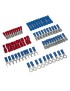 COSSE ELECTRIQUE PRE-ISOLEE UNIVERSELLE BLEU + ROUGE POUR FIL 0,5 à 2,5 mm²  (ASSORTIMENT SACHET DE 70 PIECES)  -P2R-