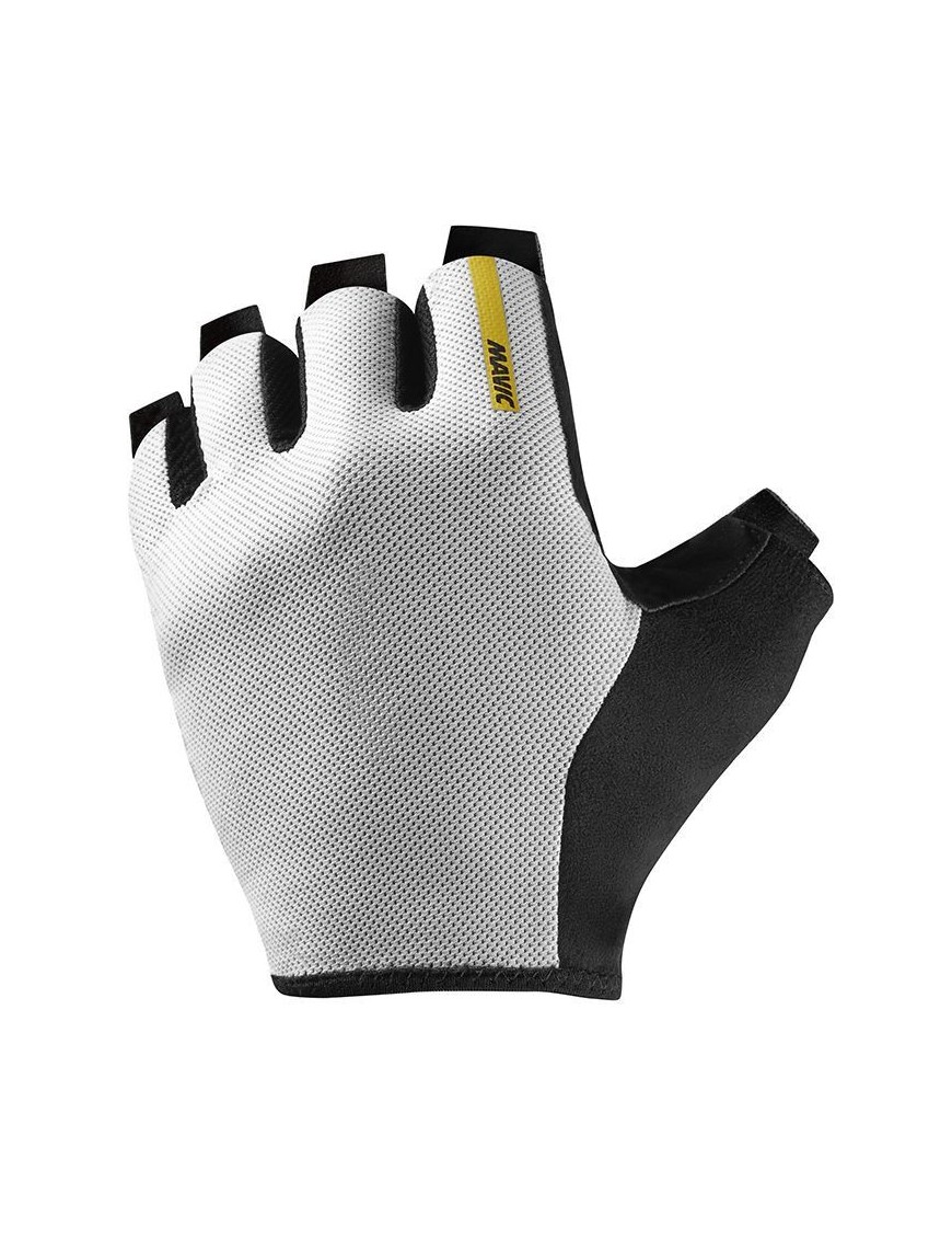 GANTS VELO COURT MAVIC ESSENTIAL GEL MI-SAISON BLANC XL (PAIRE SUR CARTE) SANS VELCRO