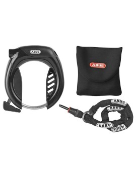 ANTIVOL VELO FER A CHEVAL ABUS PRO TECTIC 4960 LH NOIR + CHAINE ANTIVOL DE CADRE + SAC AVEC SERRURE INTEGREE - SECURITE NIVEAU 