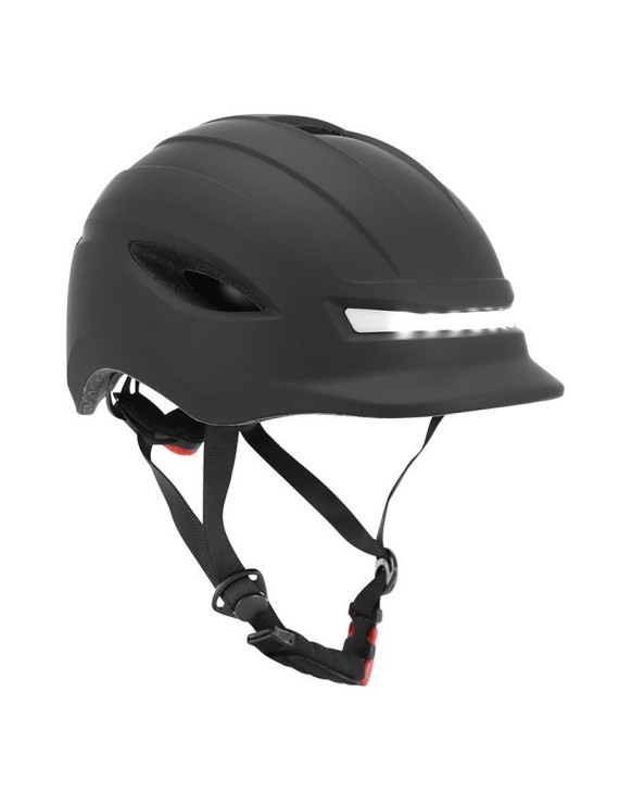 CASQUE VELO-TROTTINETTE ADULTE URBAIN-CITY CP02 NOIR ECLAIRAGE INTEGRE AVEC CLIGNOTANT + COMMANDE AU CINTRE TAILLE L REGLAGE MO