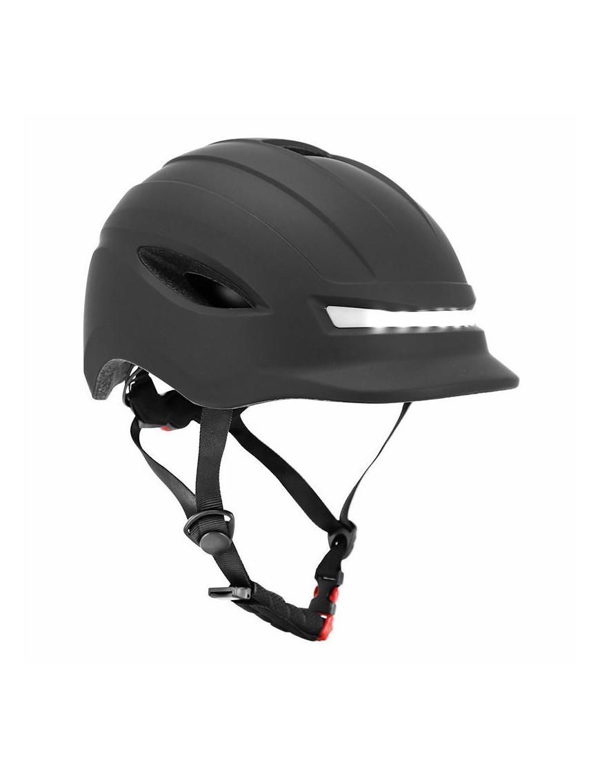 CASQUE VELO-TROTTINETTE ADULTE URBAIN-CITY CP02 NOIR ECLAIRAGE INTEGRE TAILLE 59-61  REGLAGE MOLETTE - SELECTION P2R-