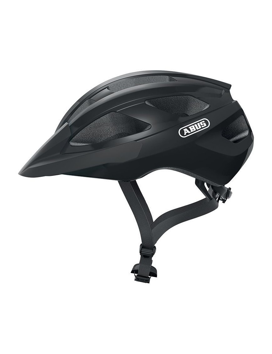 CASQUE VELO ADULTE ABUS ROUTE MACATOR VELOURS NOIR TAILLE  M (52-58cm) REGLAGE MOLETTE