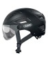 CASQUE VELO ADULTE ABUS URBAIN HYBAN 2.0 ACE VELOURS NOIR ECLAIRAGE INTEGRE TAILLE  M (52-58cm) REGLAGE MOLETTE