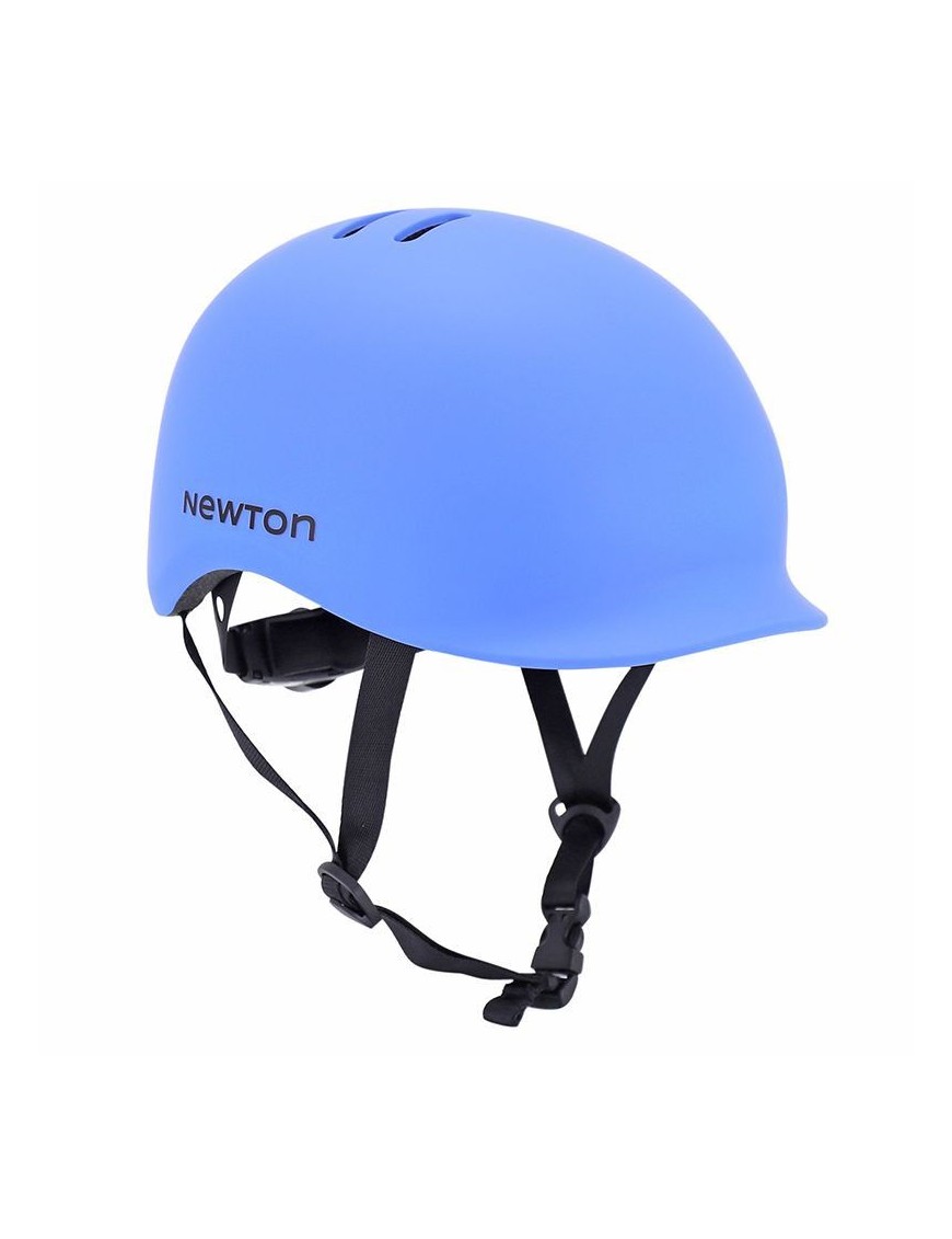 CASQUE VELO ADULTE NEWTON CITY URBAN BLEU MAT IN-MOLD AVEC VISIERE ET LOCK TAILLE 58-61 (VENDU EN BOITE) ECLAIRAGE INTEGRE SUR 