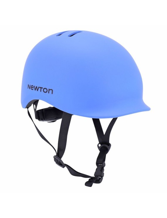 CASQUE VELO ADULTE NEWTON CITY URBAN BLEU MAT IN-MOLD AVEC VISIERE ET LOCK TAILLE 58-61 (VENDU EN BOITE) ECLAIRAGE INTEGRE SUR 