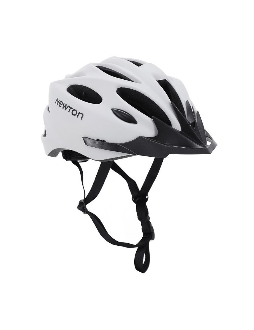 CASQUE VELO ADULTE NEWTON ROUTE-VTT SPORT GRIS CLAIR MAT IN-MOLD TAILLE 55-58 AVEC VISIERE ET LOCK (VENDU EN BOITE)
