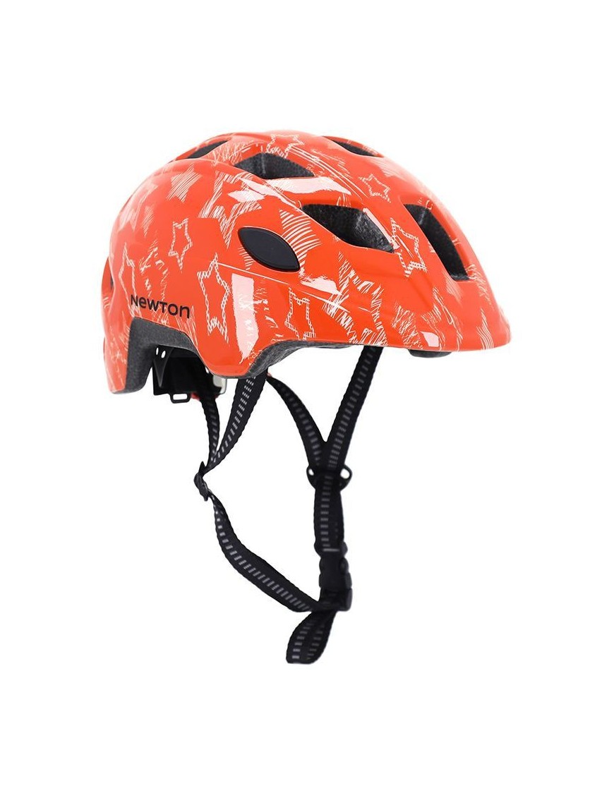 CASQUE VELO ENFANT NEWTON STARS ORANGE IN MOLD AVEC LOCK TAILLE 48-52 (VENDU EN BOITE)